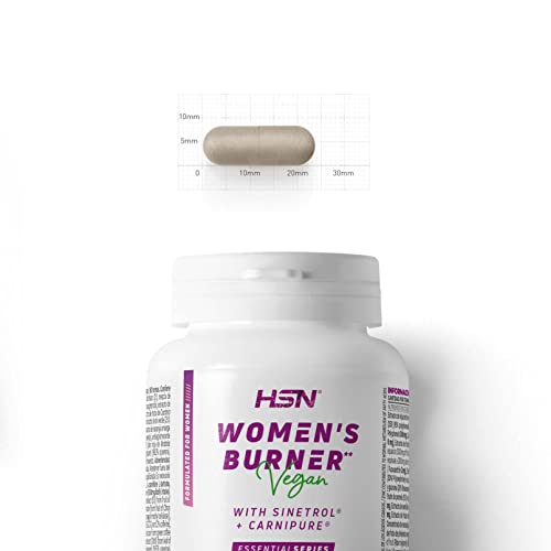 Quemador Especial Mujer - Women's Burner - HSN | 120 Cápsulas Vegetales - contribuye al metabolismo normal de los ácidos grasos* - con Cafeína Té Verde Sinefrina Guaraná | No-GMO, Vegano, Sin Gluten