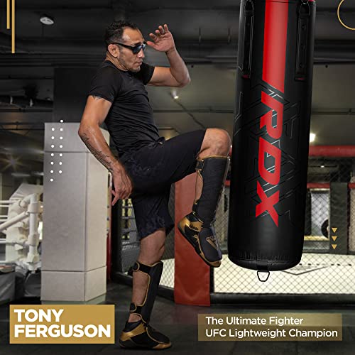 RDX Espinilleras Kick Boxing Muay Thai MMA Protección, Maya Hide Cuero Kara Espinilla Empeine Artes Marciales Entrenamiento Boxeo Sparring BJJ Kárate y Combate Training Pierna Protector