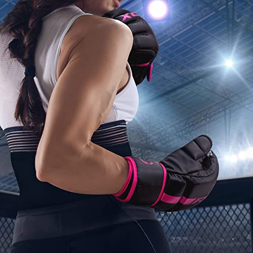 RDX Guantes MMA Artes Marciales Entrenamiento, Precurvado Maya Hide Cuero Grappling Guantillas, Kara Ventilada Palma Gloves, Muay Thai Kick Boxing Sparring Saco de Boxeo Lucha Libre Training
