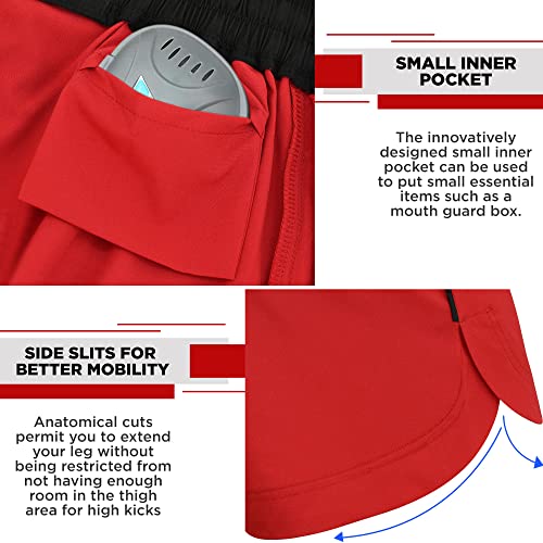 RDX MMA Pantalones para Entrenamiento y Kickboxing - Cortos para Artes Marciales, Grappling, Sparring, Boxeo, Cage Fight - Shorts para BJJ, Muay Thai, Gimnasio Fitness y Deportivos de Combate