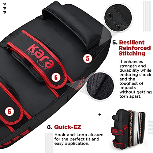 RDX Thai Pads Paos Muay Thai Kick Boxing Entrenamiento, Maya Hide Cuero Boxeo Almohadilla, Kara Curvo Escudo Manoplas para MMA Kicking Sparring Artes Marciales Taekwondo Combate Deportes Training Pad