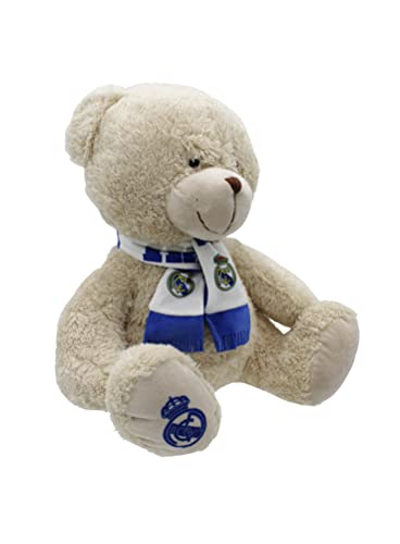 REAL MADRID CF - Oso de Peluche con Bufanda, 35 cm, Producto Oficial (CyP Brands)