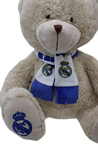REAL MADRID CF - Oso de Peluche con Bufanda, 35 cm, Producto Oficial (CyP Brands)