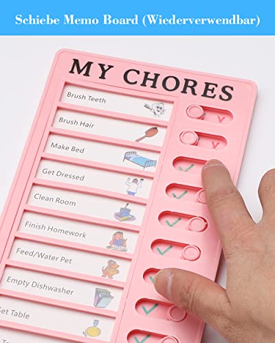 Realure 2 Piezas Checklist Rutinas,My Chores,Tabla de Rutinas Para Niños,Tabla de Tareas Para Niños,Tabla Rutinas Niños,Tabla Tareas Diarias Niños,con 4 Papeles en Blanco Para Hogar
