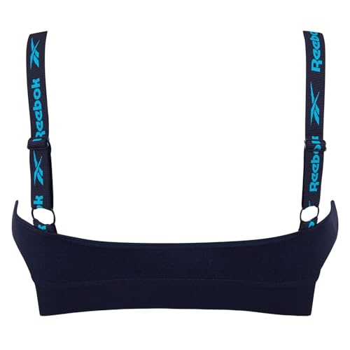 Reebok Top Corto sin Costuras Damen Marineblau | BH Für Fitness Mit Geringer Belastung Sujetador de Entrenamiento, Azul Marino/Verde Azulado clásico, S para Mujer