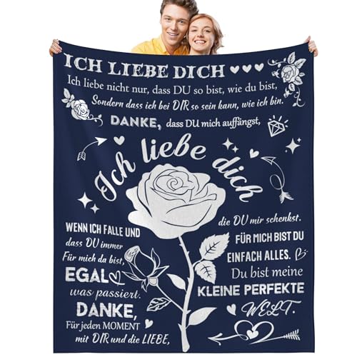 Regalos para mujeres y hombres, ideas de boda, regalos para mi amor, mantas para esposa, marido, mejor amiga, hermana, ideas de boda, manta de forro polar (130 x 150 cm, te amo 03)