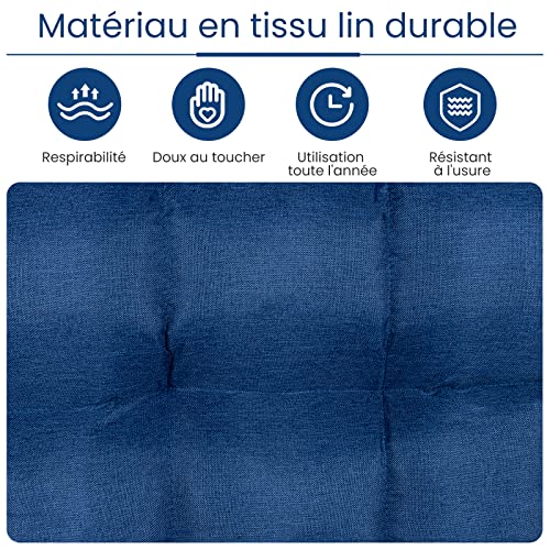 RELAX4LIFE Sillón Bajo de Suelo con Respaldo Reclinable en 4 Posiciones y Reposacabezas en 5 Posiciones, Cojín de Suelo Plegable con Tubos de Acero de Carga 140 kg para Adultos y Niños (Blue)