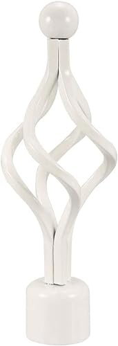 Remates for barra de cortina, remates for barra de cortina, extremo de tapa de hierro for poste de cortina de 28 mm, blanco, 160 mm x 56 mm, 4 unidades