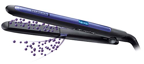 Remington Plancha de Pelo Pro Ion,Tecnología Iónica Triple Antiencrespamiento,Placas Flotantes Extralargas Cerámica Avanzada,9 Temperaturas hasta 230°C Función Turbo y Memoria, Negro S7710