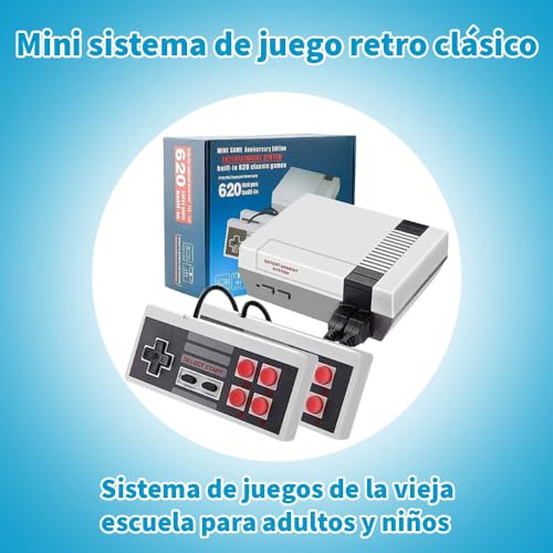 Retro Classic Consola Retro De Juegos Clásicos Vintage 620 Juegos Mini Consola de Juegos Retro para Niños y Adultos Salida AV +2 Mandos a Distancia. Con HDMI Incluido