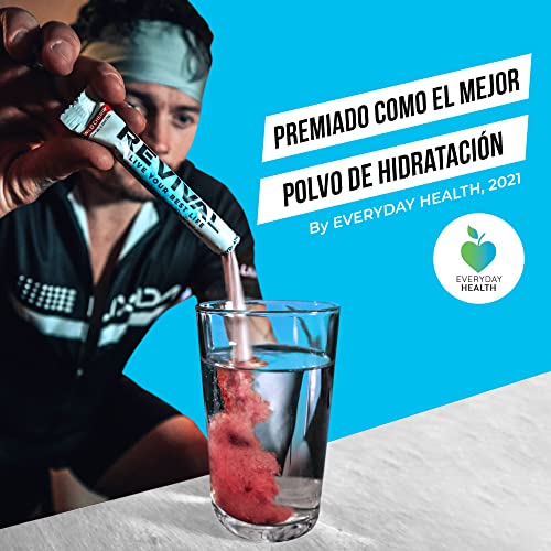 Revival Bebida Isotónica Polvos Electrolitos - Potente Suplemento Multivitamínico, Sales Minerales Para Deporte y Hidratación - Frutas de Verano 6 Paquete