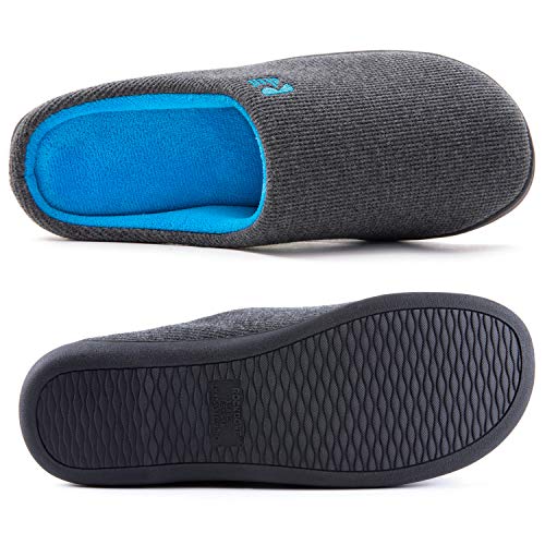 RockDove Zapatilla de dos tonos y espuma viscoelástica para hombre, 40/41 EU, Gris Oscuro Y Azul