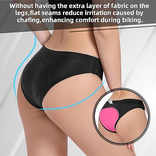 Ropa Interior de Ciclismo para Mujer, Pantalones Cortos de Bicicleta 3D de Gel Acolchado para Ciclo, Transpirables, de Secado rápido (M)