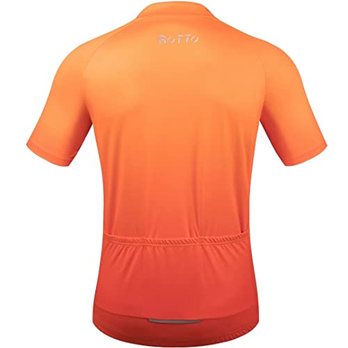 ROTTO Maillot Ciclismo Hombre Camiseta Manga Corta Ropa Ciclista para Bicicleta de Montaña Gradiente de Color Pro Series