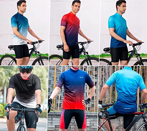 ROTTO Maillot Ciclismo Hombre Camiseta Manga Corta Ropa Ciclista para Bicicleta de Montaña Gradiente de Color Pro Series