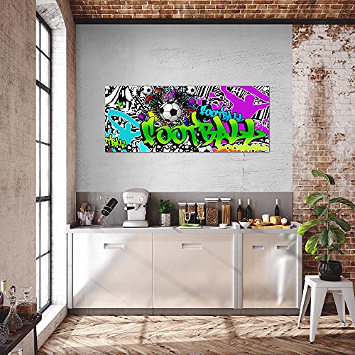 Runa Art Cuadro Decorativo Graffiti Fútbol 1 Parte Moderno Cuadro Lienzo no Tejido para Sala Arte Urbano Vistoso 402612a