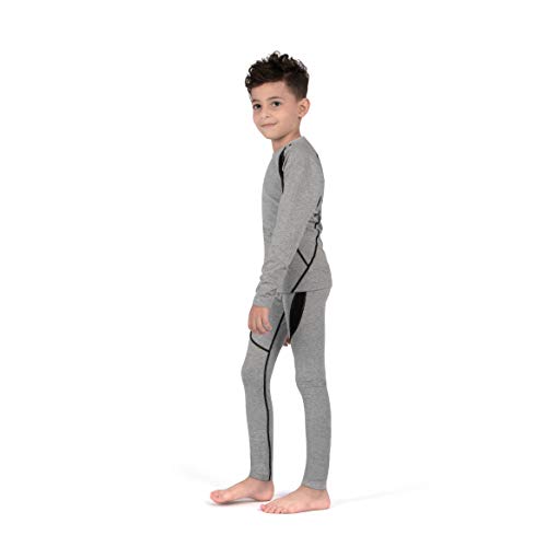 SAGUARO Conjunto Térmico para Niños Ropa Interior Termica Niñas Elástico Camiseta Térmica de Manga Larga Pantalones Térmicos Gris Gr.158-164