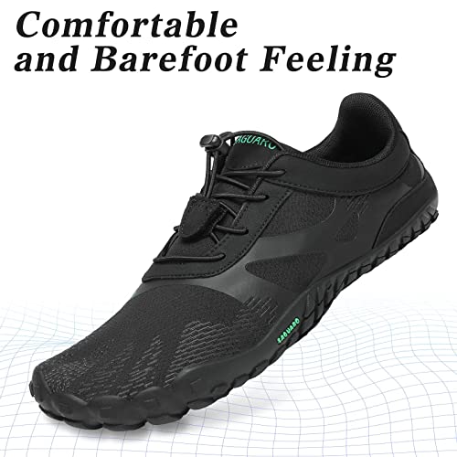 SAGUARO Hombre Mujer Barefoot Zapatillas de Trail Running Minimalistas Zapatos Descalzos de Deporte Fitness Gimnasio Caminar Correr en Montaña Asfalto Escarpines de Agua, Negro, 42 EU