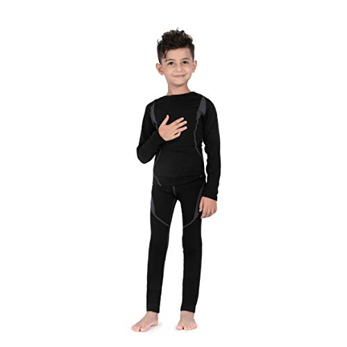 SAGUARO Niños Conjunto Térmico para Niñas Elástico Respirable Ropa Interior Termica Esquí Regaliz Gr.134-140