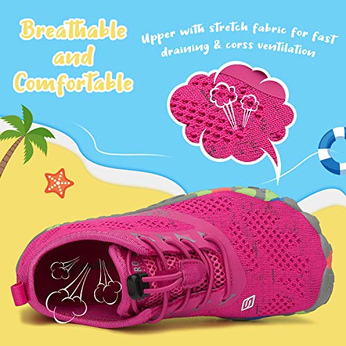 SAGUARO Zapatillas de Trail Niñas Calzado Descalzos Niños Zapatillas de Deporte Fitness Correr en Asfalto Transpirables Minimalistas Barefoot Zapatos Senderismo Antideslizantes Exterior Rosa 24 EU