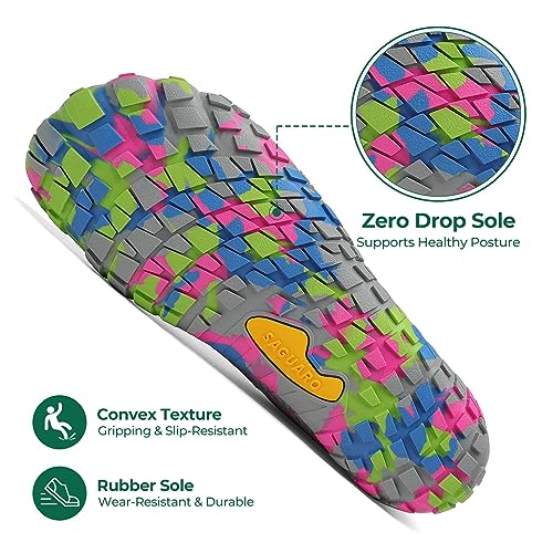 SAGUARO Zapatillas Minimalistas Hombre Calzado Barefoot Mujer Antideslizante Five Fingers Zapatillas Minimalistas Running Rosa Salmón 39 EU