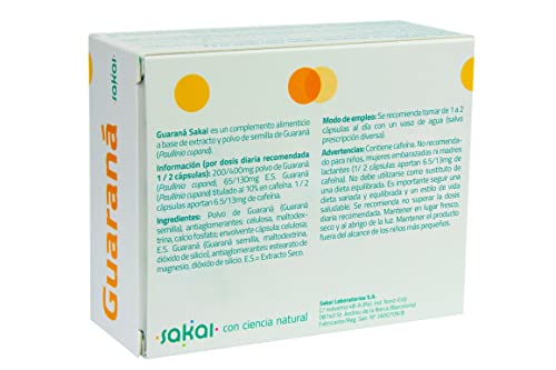 Sakai Guaraná Cápsulas, color Blanco, 40 g