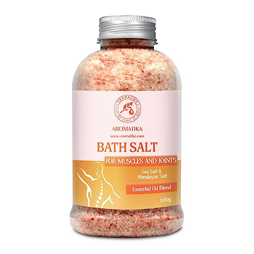 Sales de Baño Articulaciones & Músculos 600g - Aceites Esenciales de Lavanda & Salvia & Romero - 100% Natural Sales Marinas - Calma los Músculos Cansados - Desintoxica - Relajación
