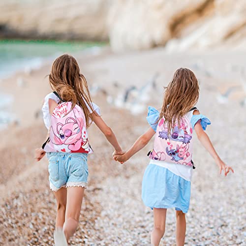 SALGIA Bolsas de Cuerdas para Infantils, bolsa mochila cordones,Gymsack Infantil Bolsas,mochila cuerdas guardería,con patrón, para deportes,escuela,natación,playa,camping,viajes(D)