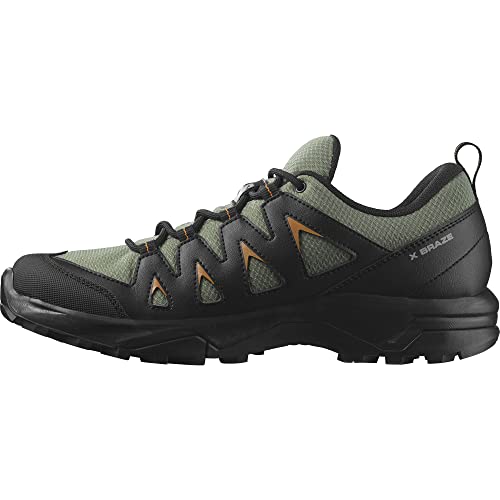 Salomon X Braze Gore-Tex Zapatillas Impermeables de Senderismo para Hombre, Básicos para el senderismo, Diseño deportivo, Uso versátil, Deep Lichen Green, 42
