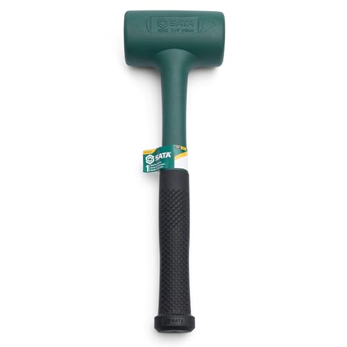 SATA ST92903SC Martillo de Golpe Muerto de 55 mm, Cabeza de 1050 g de Peso y 350 mm de Longitud, con una Cabeza de Goma Verde Suave que Absorbe los Impactos
