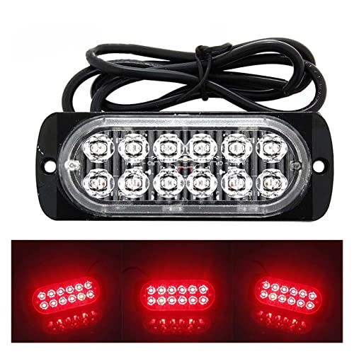 SBTRKT luz antiniebla Universal 12LED Todoterreno Coche Remolque Camiones Seguridad Trabajo Urgente Niebla Luz Roja Lámpara 12V-24V 36W - Luz Urgente Carcasa De Plástico