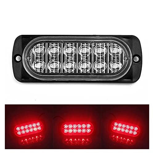 SBTRKT luz antiniebla Universal 12LED Todoterreno Coche Remolque Camiones Seguridad Trabajo Urgente Niebla Luz Roja Lámpara 12V-24V 36W - Luz Urgente Carcasa De Plástico