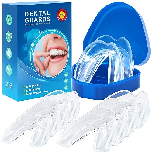 Scettar 8 Piezas Ferula Descarga Bruxismo Dental Noche, Kit de Protección Dental Protector Dental para Dormir, Escudo Dental con Caja de Higiene Prevenir el Bruxismo y Roncar