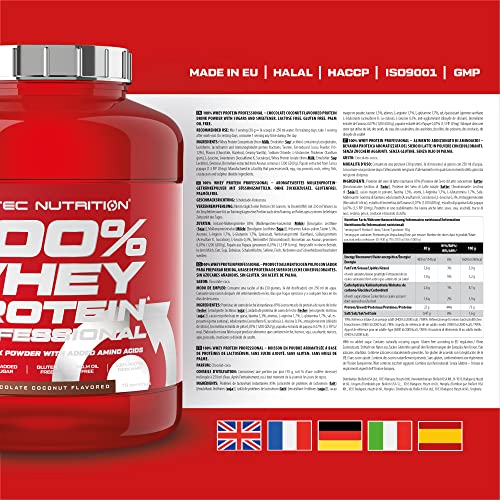 Scitec Nutrition 100% Whey Protein Professional, Con aminoácidos clave y enzimas digestivas adicionales, sin gluten, 2.35 kg, Chocolate-Coco