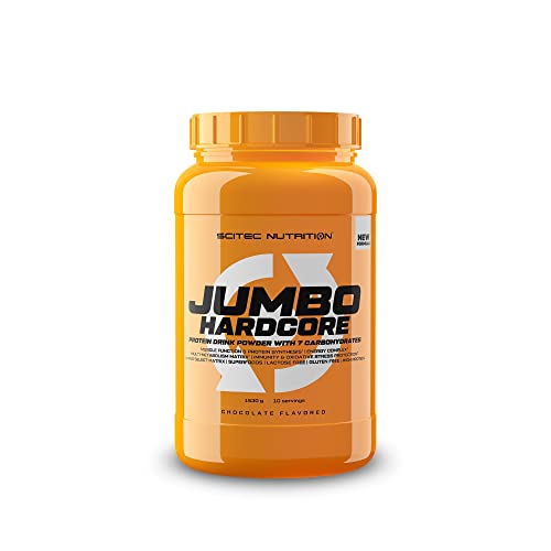 Scitec Nutrition Jumbo Hardcore, Weight Gainer alto en proteína con Amino Select Matrix, Superfoods, Creatina y con 7 carbohidratos, Sin Gluten y Sin Lactosa, 1530 g, Chocolate