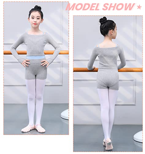 SEAUR Chaqueta de ballet para niña, manga larga, chaqueta de ballet, gimnasia, yoga, chaqueta de punto, jersey de baile, 98-165 cm, 2-15 años, gris, XL