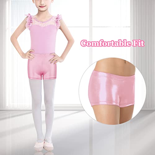 SEAUR Pantalones cortos para niña, danza, gimnasia, yoga, deporte, niños, pantalones cortos de baile, metálicos, brillantes, pantalones calientes de 3 a 12 años, 1 unidad., 5-6 Años