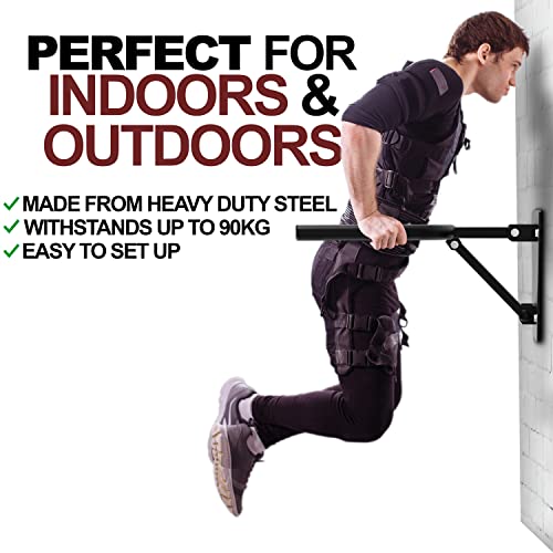 Senshi Japan Estación de inmersión montada en la pared, barra plegable de paralelos de pared para calistenia, peso corporal y inmersiones pesadas, pullups, perfecta para gimnasios en casa, garajes,