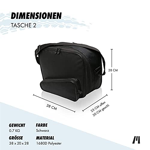 SET de 3 bolsas, bolsillos interiores adecuados para 2 maletas laterales moto (Vario) y 1 maleta moto (Vario / Top Case) de BMW K1200GT, R1200RT, R1250RT, K1300GT, K1600GT, K1600GTL - No. 17+18