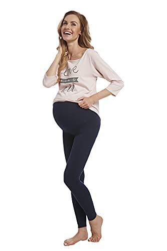 Sibinulo Mujer Leggins Premamá Maternidad Largos algodón Deporte Embarazo Pantalones Embarazadas Ropa Pantalones de Yoga para Embarazadas Azul Marino S Lote de 3