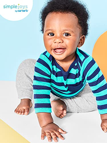 Simple Joys by Carter's 4-Pack Neutral Pant Pantalones, Azul/Gris/Blanco, Prematuro (Pack de 4) Unisex-Baby