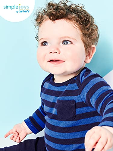 Simple Joys by Carter's 4-Pack Neutral Pant Pantalones, Azul/Gris/Blanco, Prematuro (Pack de 4) Unisex-Baby