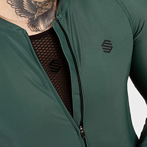 SIROKO Maillot Manga Larga Ciclismo M2 Gravel Verde Militar Hombre