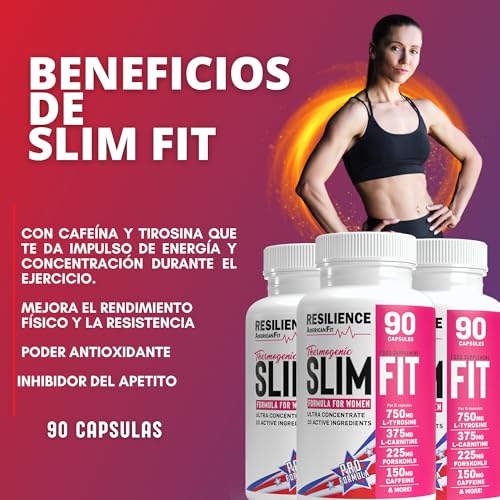Slim Fit|Termogenico|90 Capsulas|Quemagrasas potente para adelgazar|L carnitina|Termogenicos Potentes|Cafeina|Garcinia cambogia|Quemagrasas Potente Para Adelgazar Hombre|Quemador de grasa
