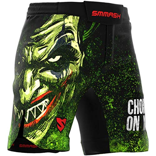 SMMASH Pantalones de Deportes para Hombre Ultraligero, Mallas Deporte Cortos MMA Boxeo Fitness, Shorts MMA BJJ Grappling Krav Maga, Transpirable y Antibacteriano