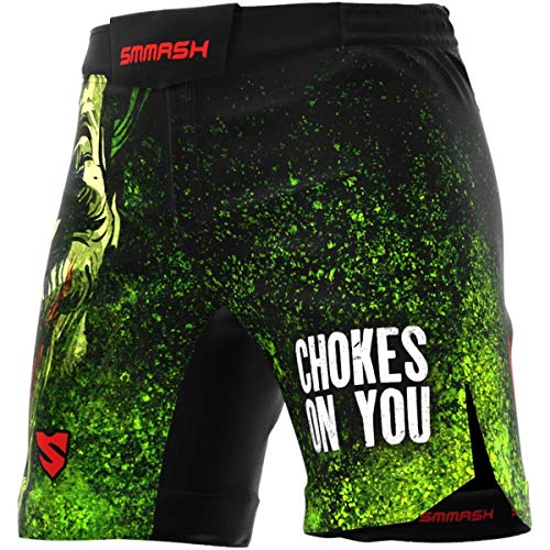 SMMASH Pantalones de Deportes para Hombre Ultraligero, Mallas Deporte Cortos MMA Boxeo Fitness, Shorts MMA BJJ Grappling Krav Maga, Transpirable y Antibacteriano
