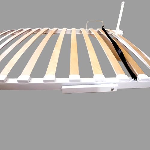Somier para Cama abatible, Varias Medidas, 2 Colores a Elegir, para Montaje sobre armazón de Madera. (80x190 cm, Blanco Texturizado)