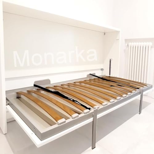 Somier para Cama abatible, Varias Medidas, 2 Colores a Elegir, para Montaje sobre armazón de Madera. (80x190 cm, Blanco Texturizado)