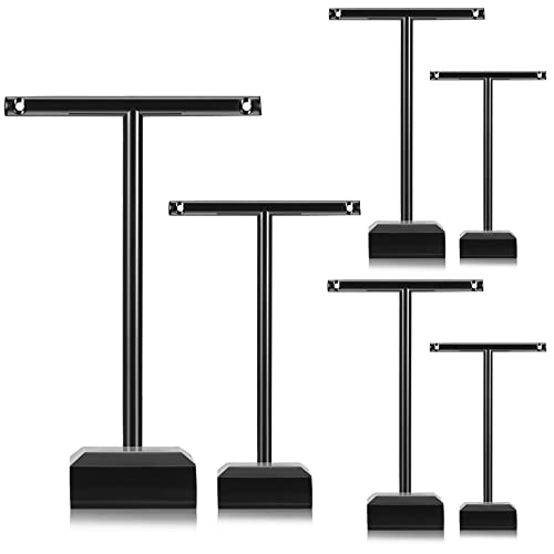 Soporte de Pendiente en Forma Árbol de Acrílico Expositor de Aretes de Barra en T para Mostrador Soporte de Exhibición de Pendientes Organizador de Joya Colgante (Negro, 6 Piezas)