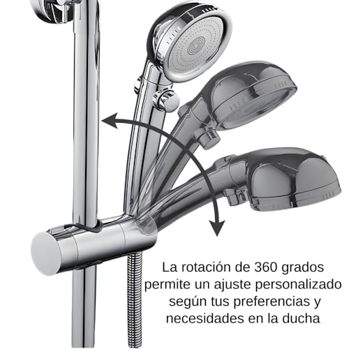 Soporte ducha + Regalo soporte esponja, fija tu alcachofa en la barra, ajustable 18-25mm ABS, recambio accesorio columna
